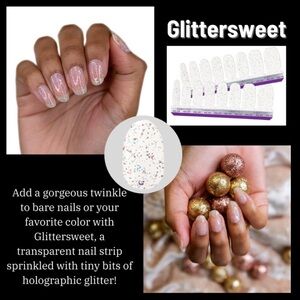 Color Street Silver White Press-On Nails with Shimmer